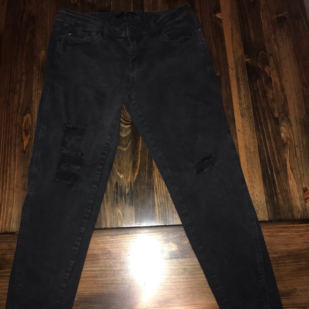 Distressed black jeans